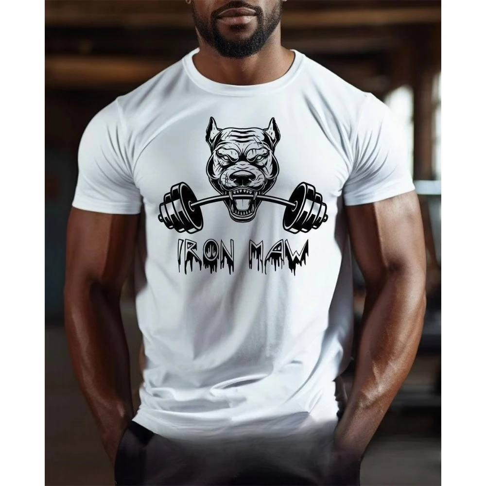 Burning Fitness Loose Short Sleeved Men's Shoulder Drop Plus Edition Pure Cotton Training T-shirt GASP Chris Muscle Dog Training