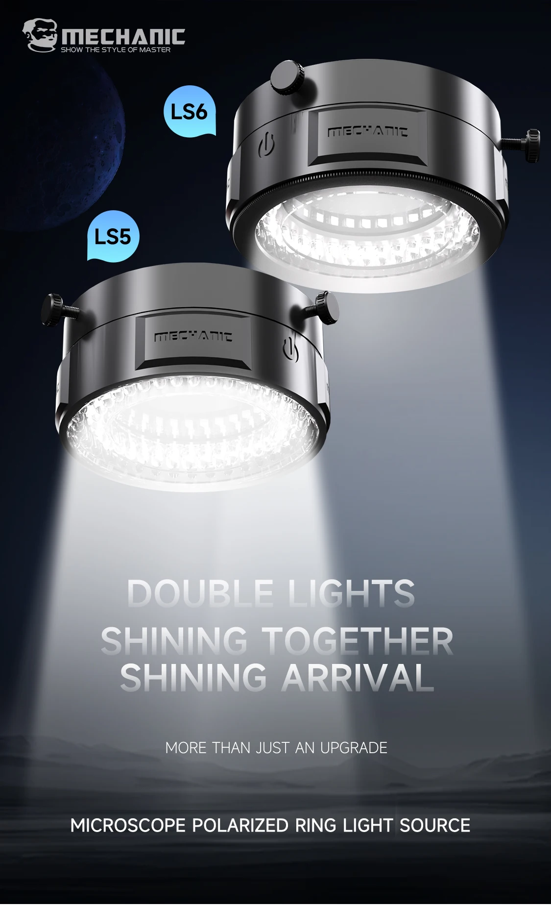 MECHANIC OFFICIAL Polarized Ring Light Source LS5& LS6  Adjustable Anti Glare Eliminates Reflection Illuminator Tools IPhone