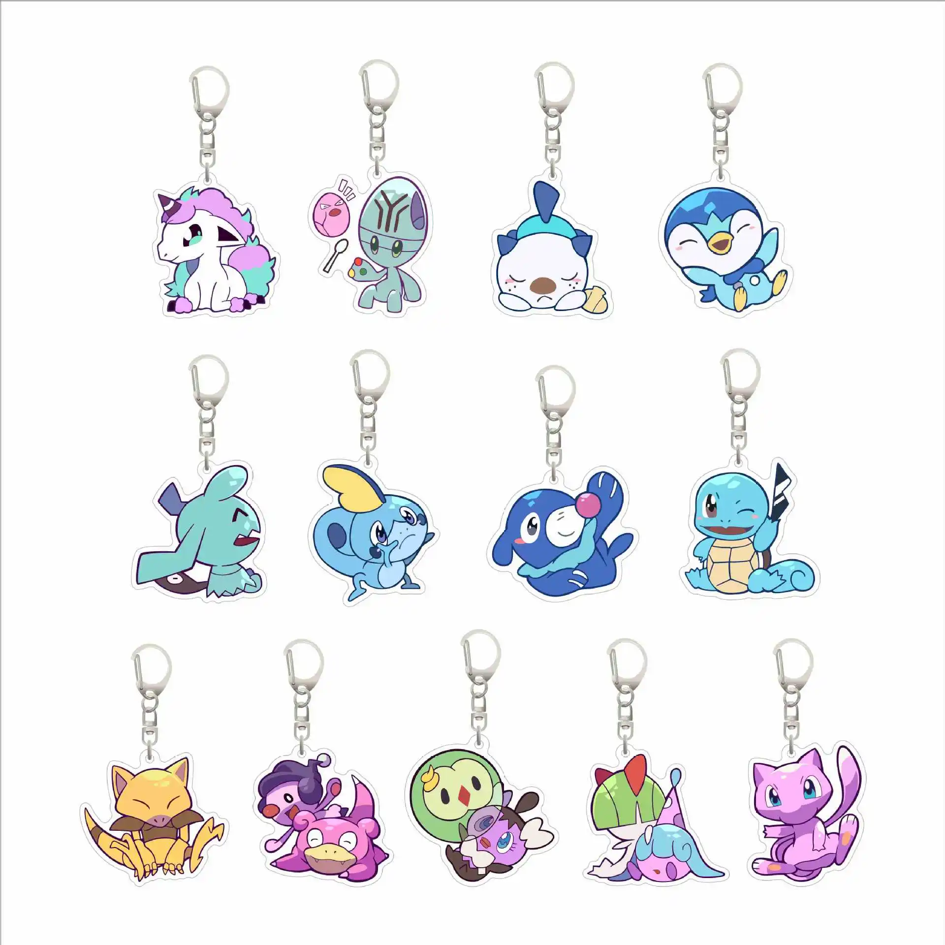 

Pokemon Pikachu Squirtle Gengar Anime Acrylic Friends Gift Pendant Jewelry Creative Keychain Fashion Key Ring Bag Charms Cute
