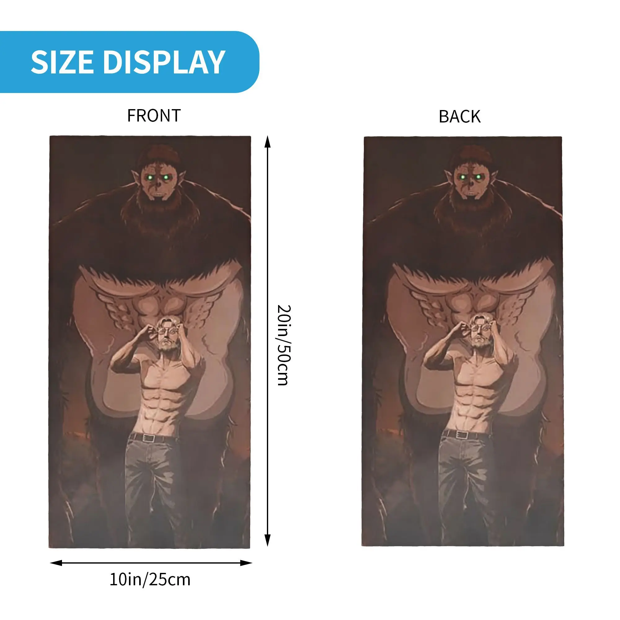 Attack On Titan Zeke Yeager Bandana Neck Gaiter Printed Wrap Mask Scarf Multifunction Balaclava Hiking Fishing For Men Women