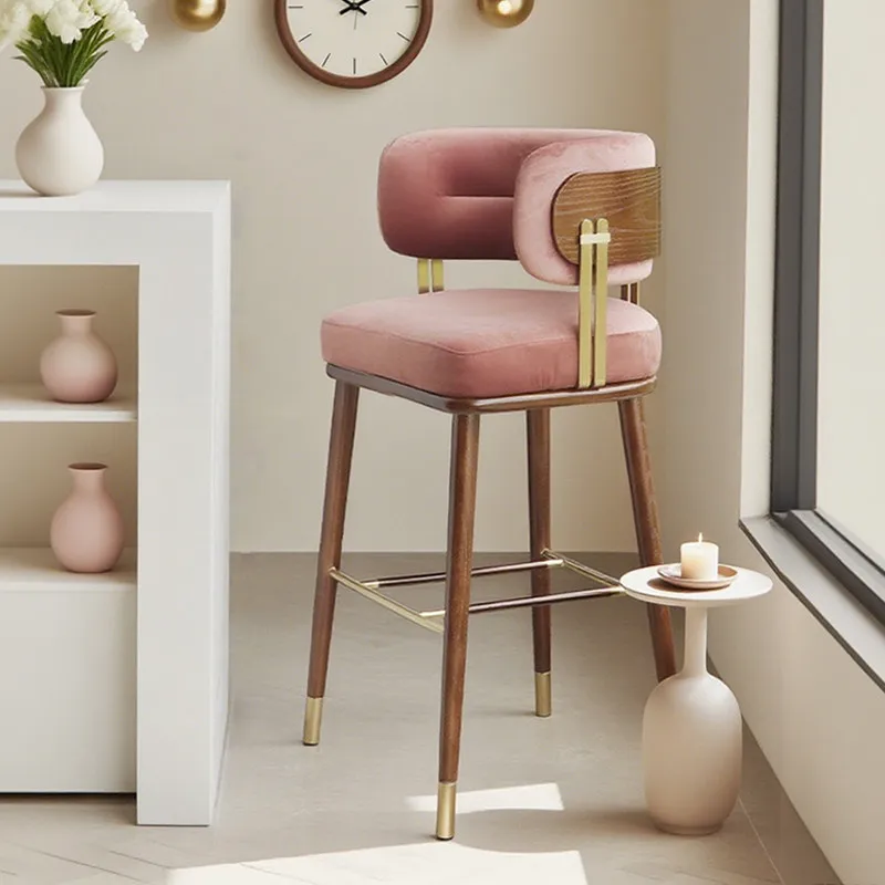 Luxury Restaurant Barstools Comfortable With Back Living Room Designer Modern Bar Chairs Kitchen Taburete Alto Home Furniture