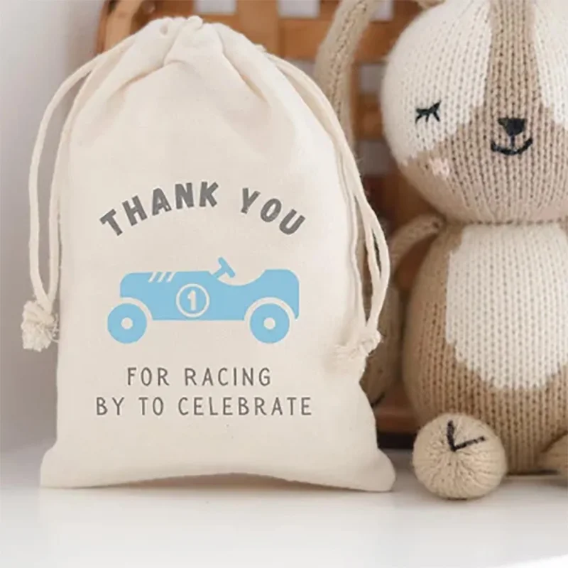 5pcs blue Race Car Themed Birthday Party Bag Kid Boy 1th 2th 3th 4th 5th 6th 7th 8th 9th 10th Birthday Decoration thank you Gift