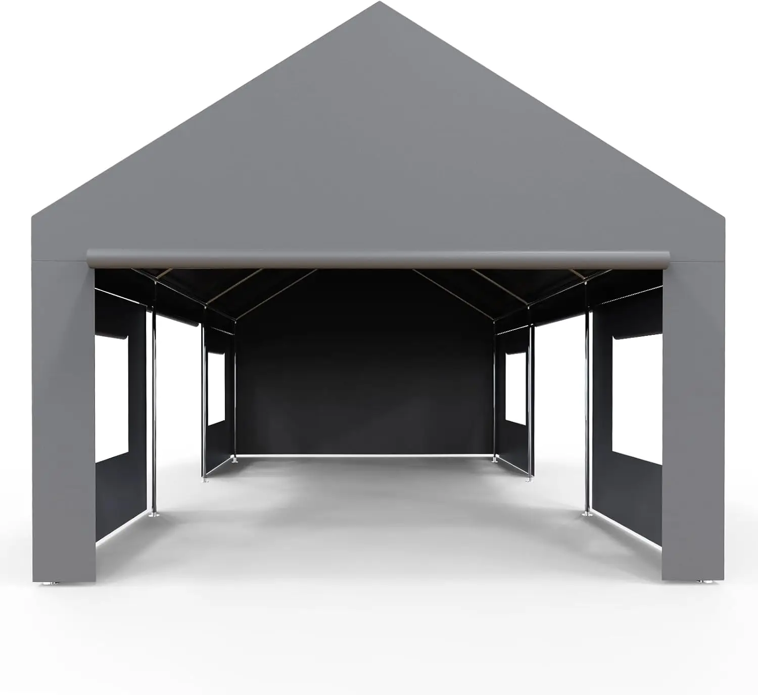 

Carport 13'X25' Oversized Portable Garage, Large Outdoor Shelter. Heavy Duty Canopy & Reinforced Frame, 4 Doors & 4 Windows,