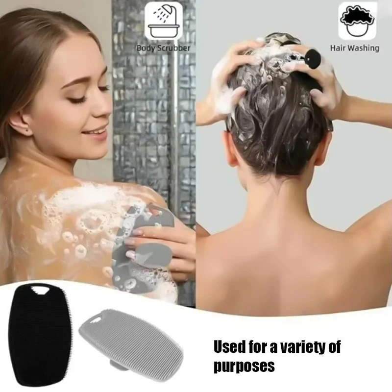 

【Back Cleaning Brush Exfoliating Body Scrub Brush With Hook Hole Silicone Brush】