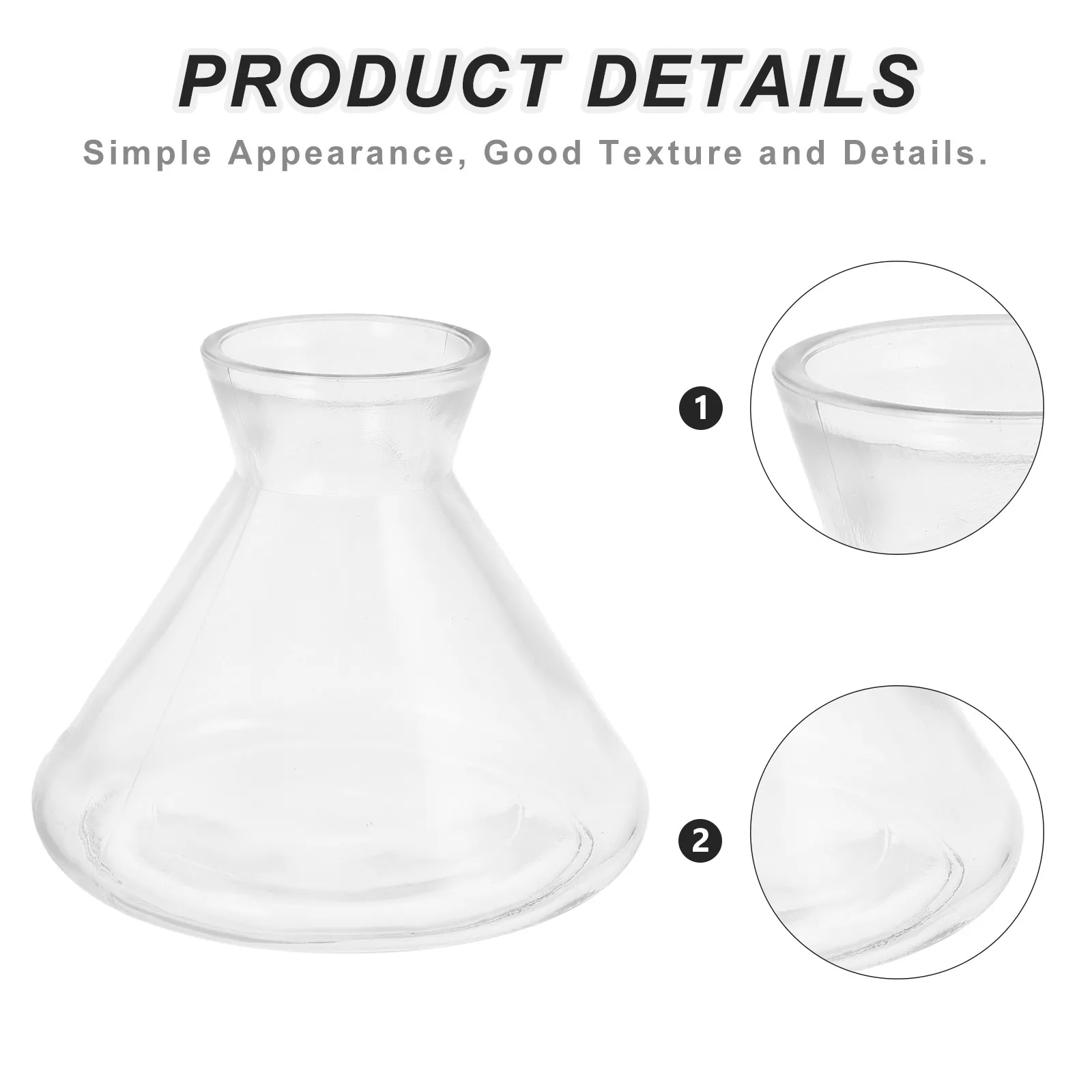 220Ml Clear Glass Aromatherapy Diffuser Bottle Cone Shape Refillable Empty Glass Reed Diffuser Jar for Home Office Decoration