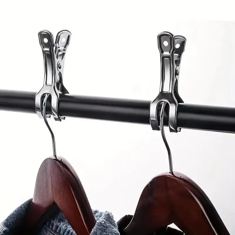 5 Stück rutschfeste, winddichte Wäscheklammern aus Edelstahl, langlebig, ideal für Socken, Handtücher, den Einsatz im Haus, im Badezimmer und auf dem Balkon. – Detail 6
