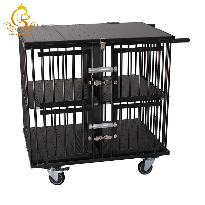 

EUR PET Dog Trolley Salon Foldable Aluminum Light-weighted Pet Show Cage Dog Trolley Outdoor Luxury 4 Wheels Dog Trolley