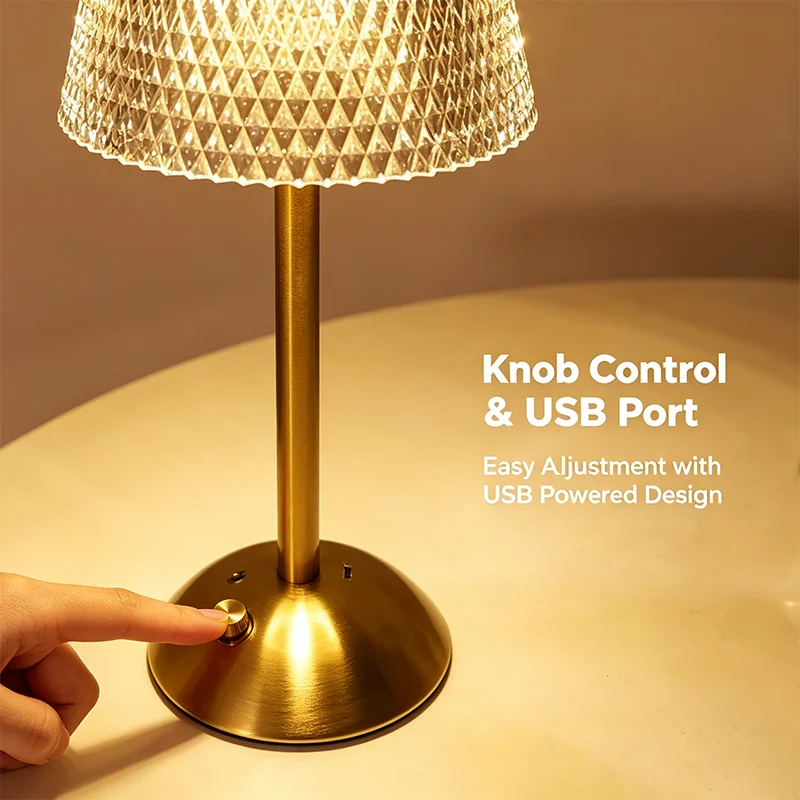 Rechargeable LED Night Light Touch Bedroom Night Lamp Bedroom Study Bedside Atmosphere Decoration Glass LED Table Lamps 6