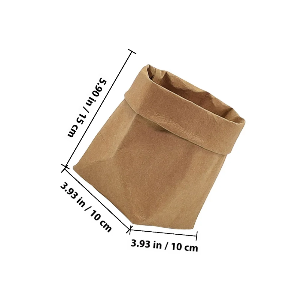 1Pcs Kraft Paper Pen Holder Mini Flower Pot Cover Creative Succulent Storage Box Office Desktop Organizer Potted Plant Cover