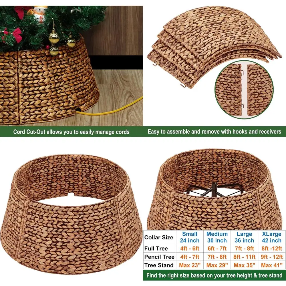

Коричневая плетеная юбка в виде рождественской елки и чехол-стойка, 24 дюйма