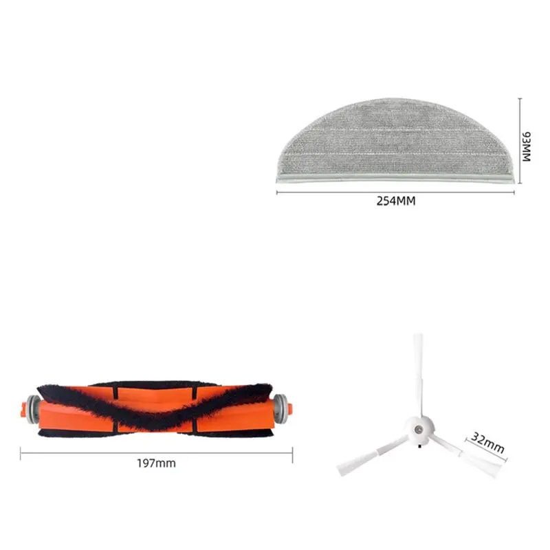 

Запасные части для пылесоса A66I для Xiaomi Mi 2 Lite / Mi 2 Pro / MJSTP: основная щетка, фильтр, салфетка для влажной уборки, боковая щетка