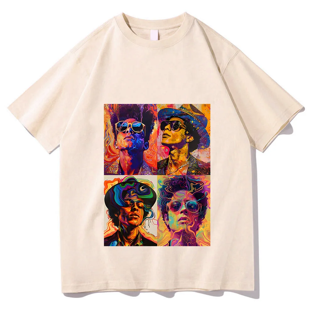 Pop Bruno Mars T-shirt Graphic Printing Classic Trend Cotton Tee-shirt Short Sleeve Grunge Punk Tshirt Sudaderas Soft Tees