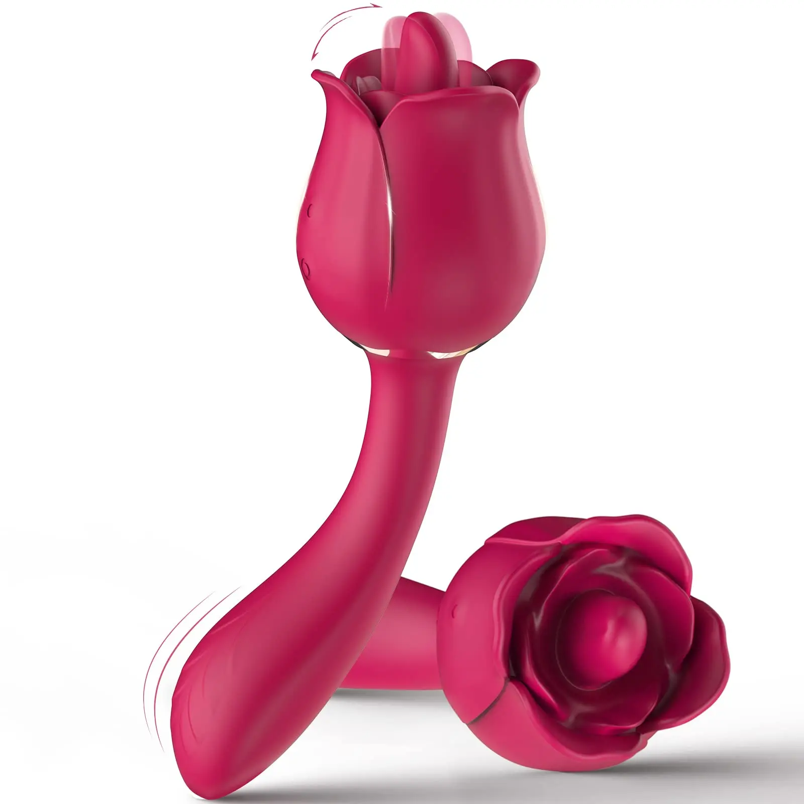 Rose Toy Vibrator for Women, Clitoral Tongue Licking Toy Mini Small Vibrators with 9 Modes & 9 Powerful Vibration, Waterpro