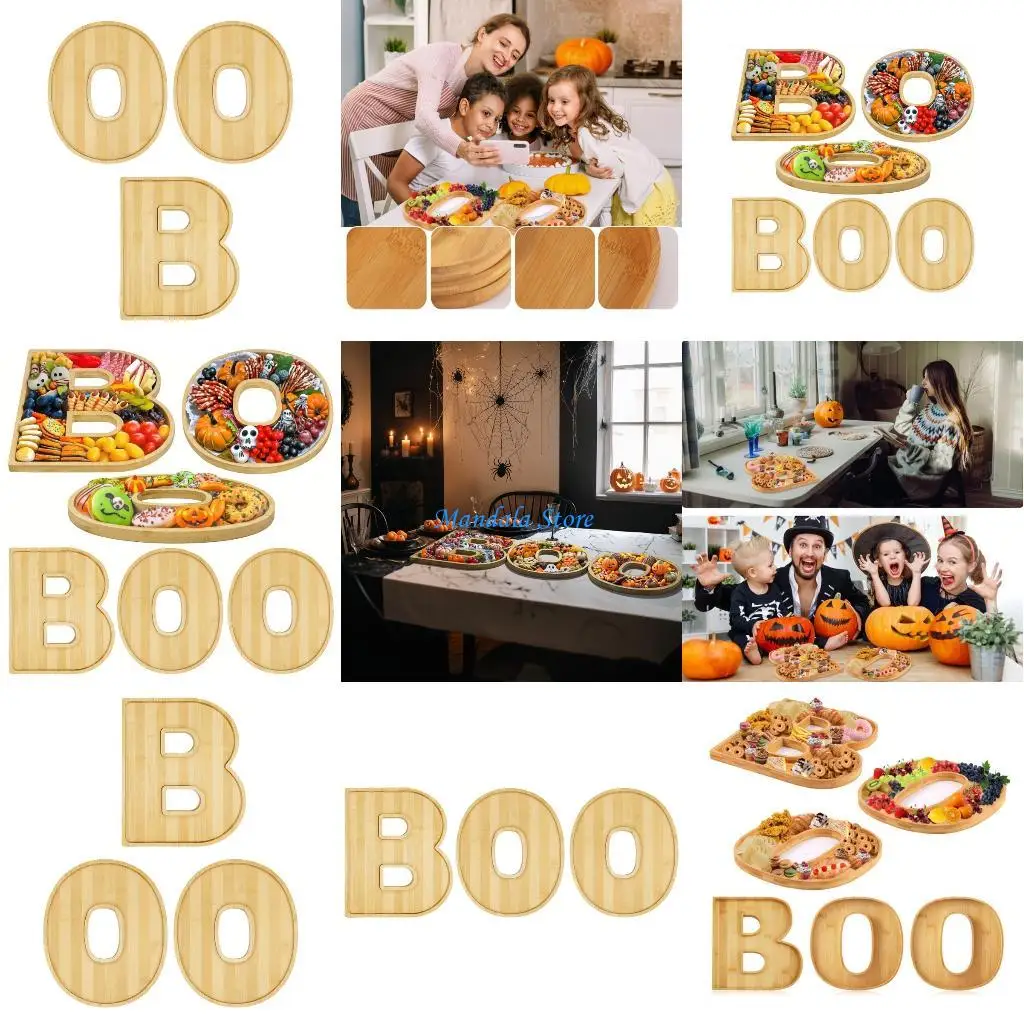 

U2JC Holiday Serving Platter Dishwasher Safe Tray for Parties Boo Themed Home Storage Solution