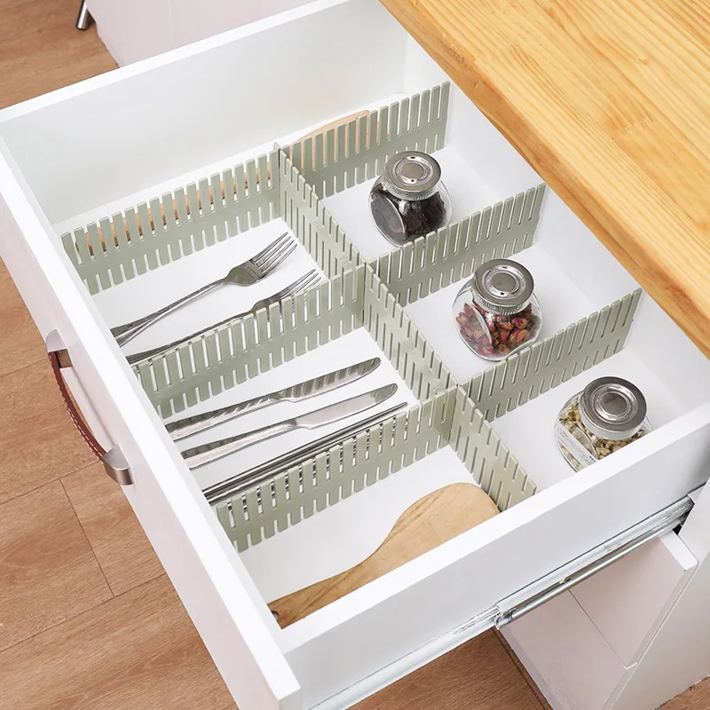 4 قطعة قابل للتعديل مقسم أدراج التقسيم درج المنظم تركيبة مجانية لوح تقسيم توفير المساحة قسم أدوات التخزين #3