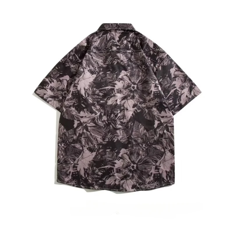 

M-3XL Shirts Men Summer Half Sleeve Basic Loose Couple All-match Fashion Floral Design Ins Harajuku Teens Tops Clothes Hot Sales