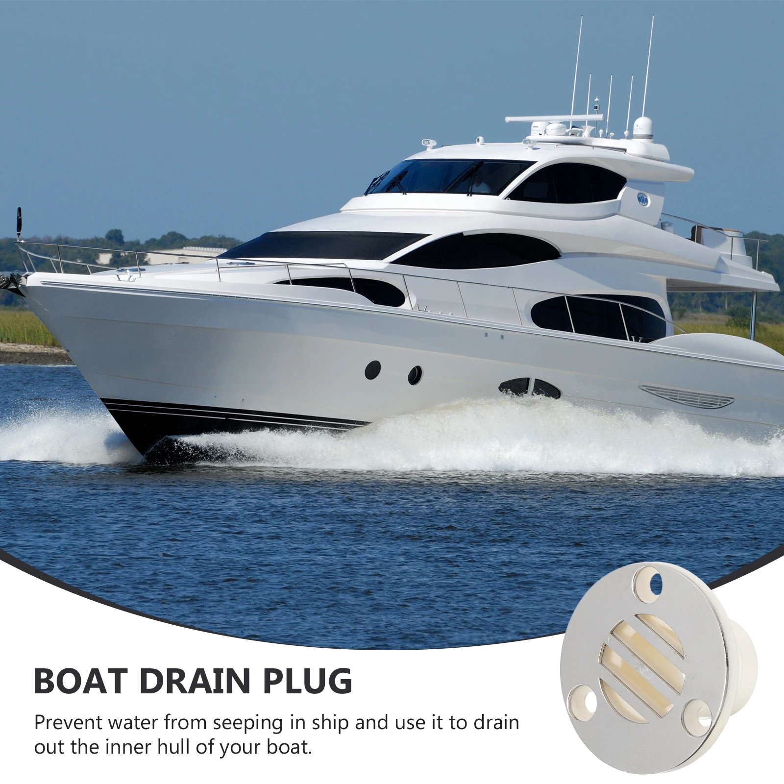 

Sturdy Boat Floor Drainage Fitting Yacht Hull Scupper Plug Waterproof For Kayak Bathroom Drainage Outlet Boat Drain