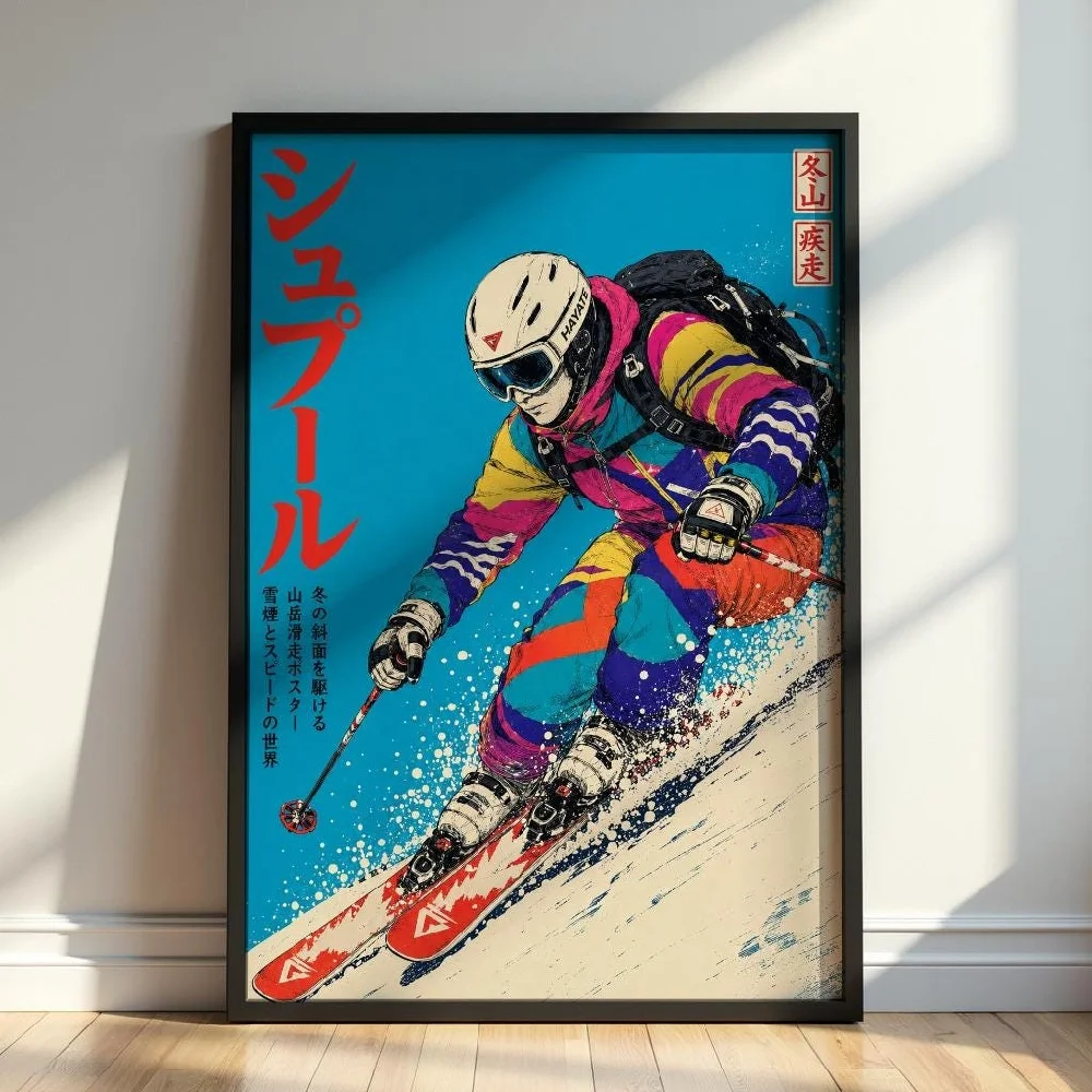 Japanese Whitewater Kayak Retro River Adventure Manga Anime Canvas Painting Wall Art Poster Picture Home Decor Mural Cuadros