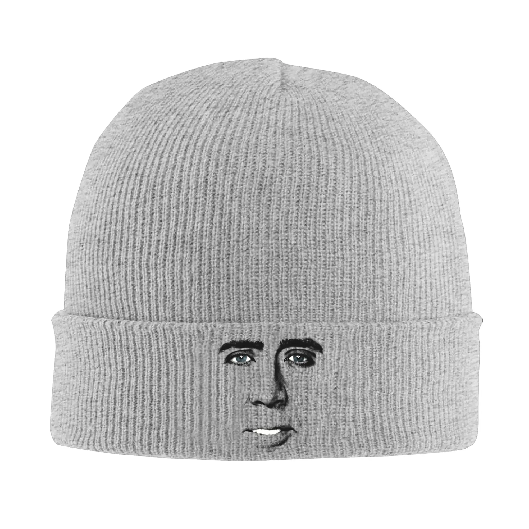 John Travolta Knitted Hat Women's Men's Beanie Winter Hat Acrylic Nicolas Cage Funny Meme Warm Caps
