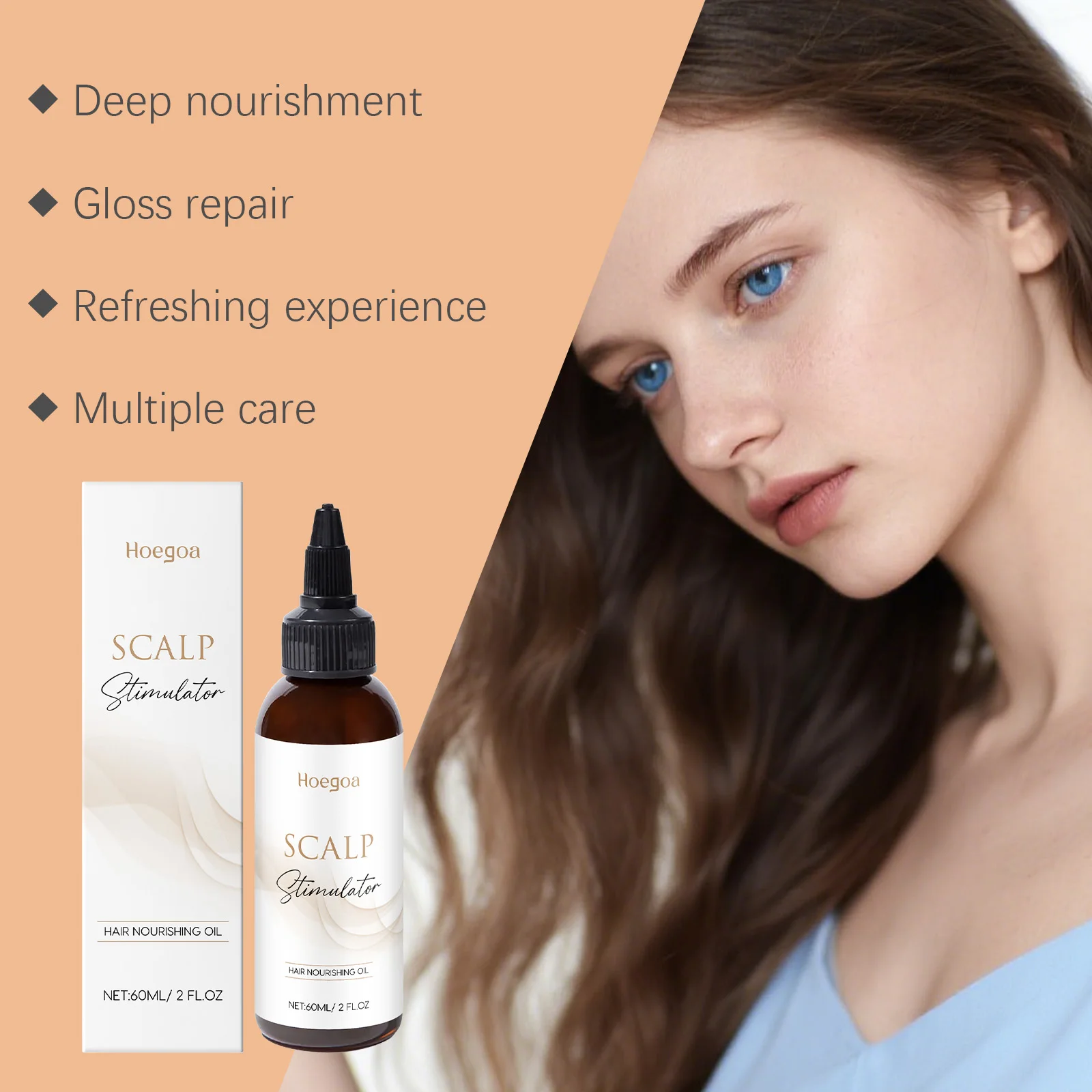 زيت عطري للشعر الكثيف من HOEGOA يعزز الدورة الدموية لفروة الرأس ويغذي جذور الشعر وإصلاح الشعر التالف ويمنع التساقط