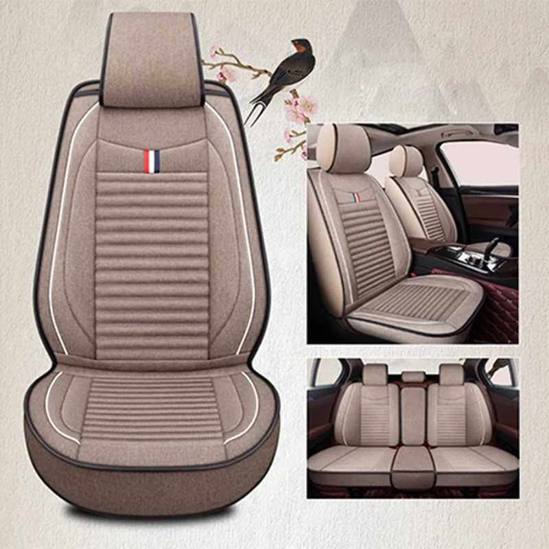 Linen car seat cover for PEUGEOT 206 307SW 308 407 408 508sw 208 2008 3008 4008 5008 RCZ CAR Accessorie