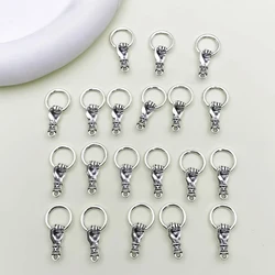 5/10/20/50Pcs/pack Grip Hoops Hand Creative Charms Zinc Alloy Ancient Silvery Jewelry Connectors Fashion For Jewelry Making
