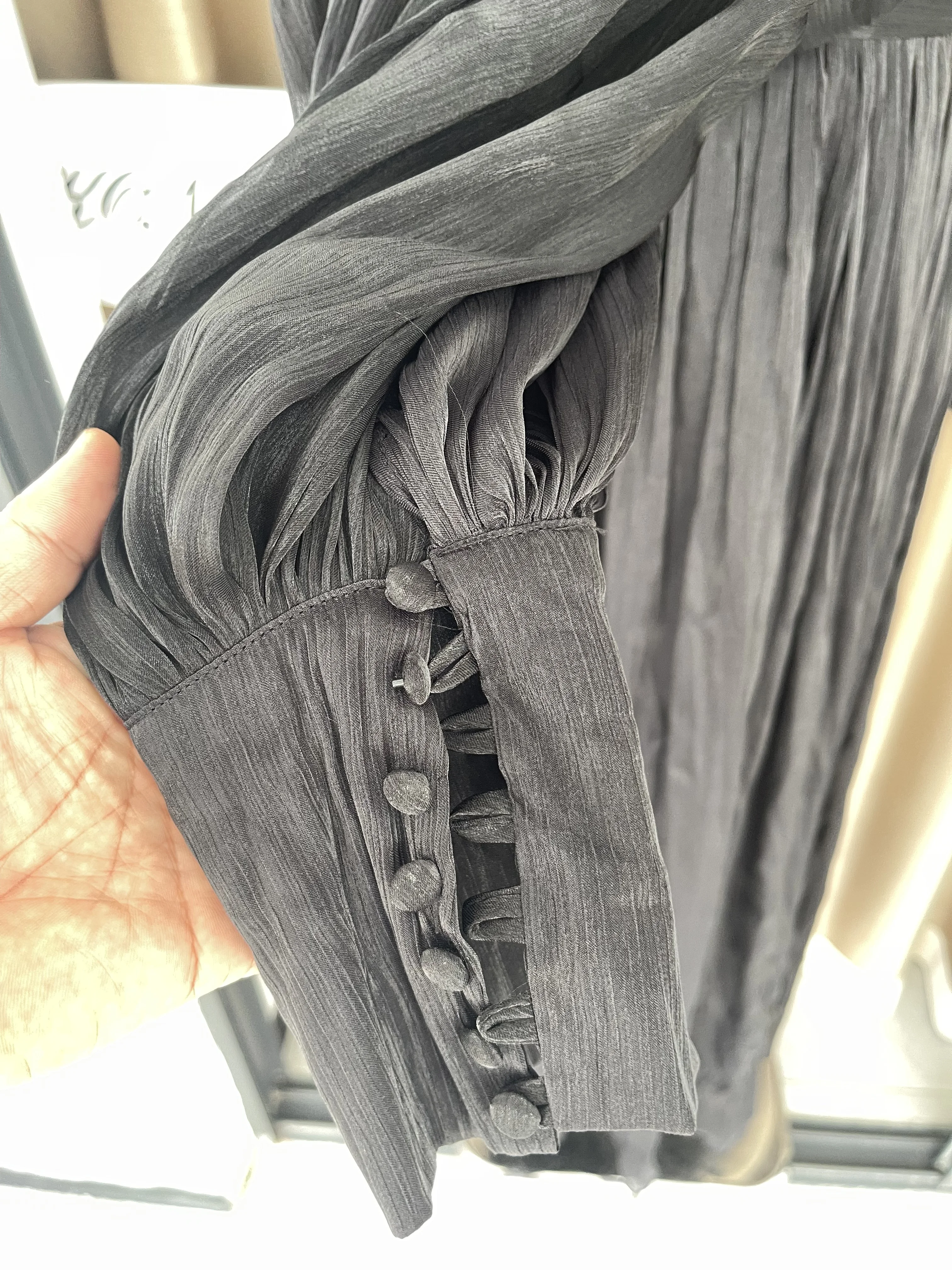 Vestido de Gala elegante para fiesta de noche, Sexy, liso, elegante, con cuello levantado, manga larga, cintura alta, con cordones, para discoteca, ropa para espectáculo nocturno