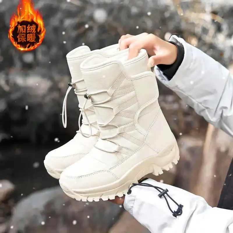 

2025 Winter Women's Short Plush Warm Snow Boots Casual Shoes New Suede Fur Chelsea Ankle Boots Flats Platform Ladies Shoes Botas