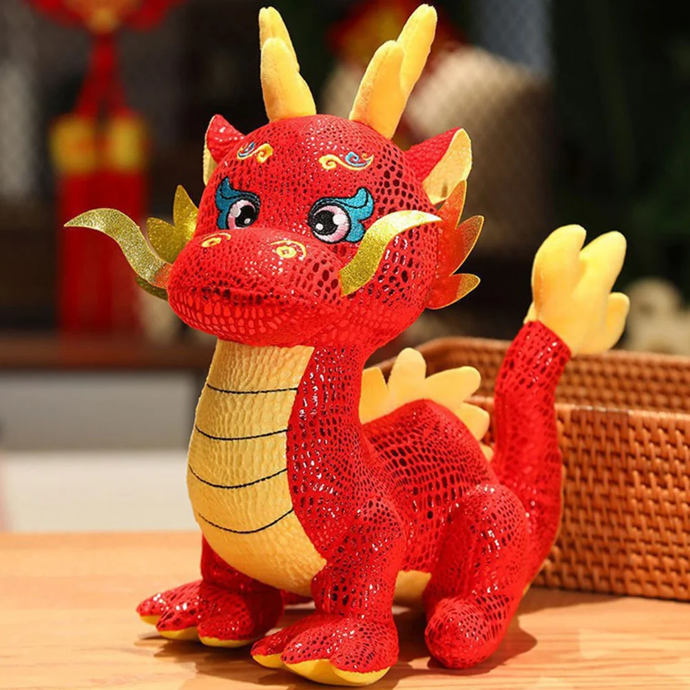 2 Pcs Dragon Kids Stuffed Toy Kawaii Animals Lovely Chinese New Year Mascot Plush Baby Toys