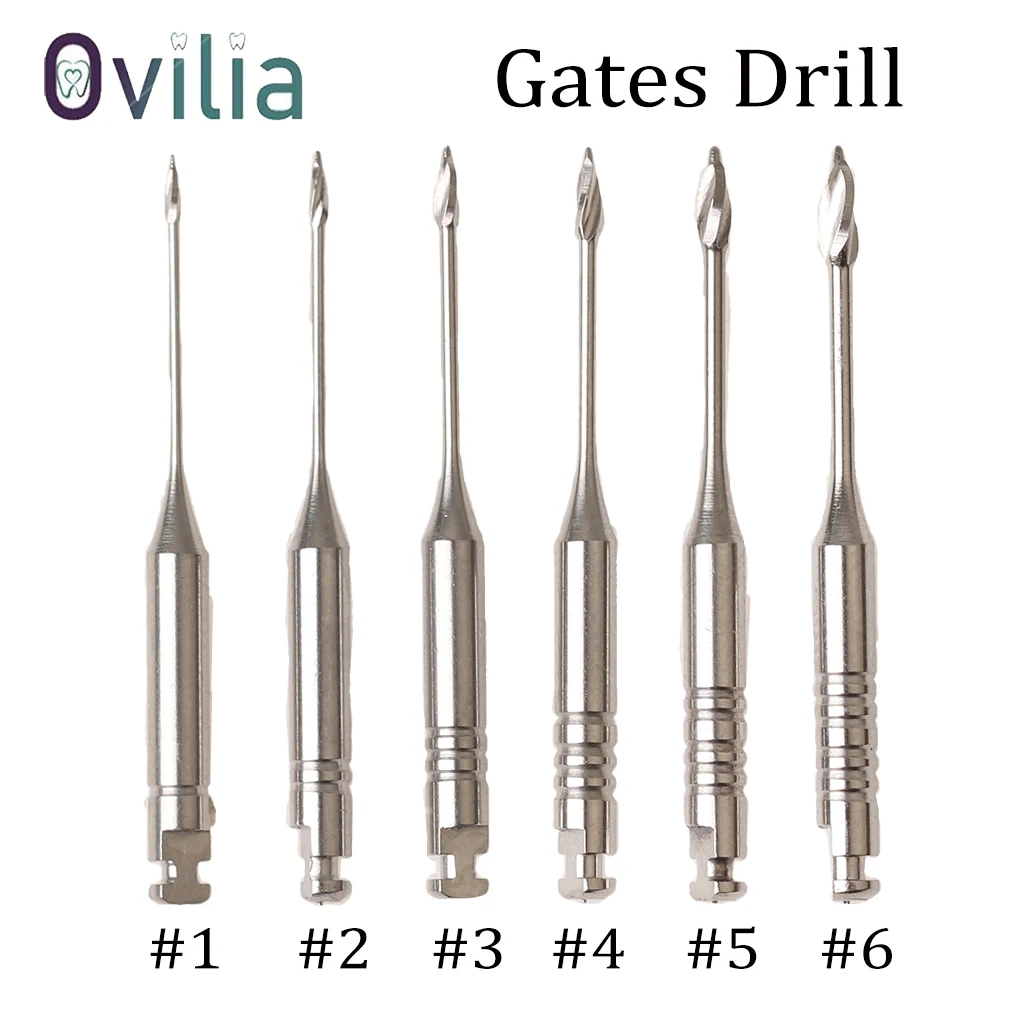 6 Size Dental Peeso Reamers Engine Use Gates Drill Burs Endodontic Files Odontologia Supplies Stainless Steel 32/28mm 6Pcs/Pack