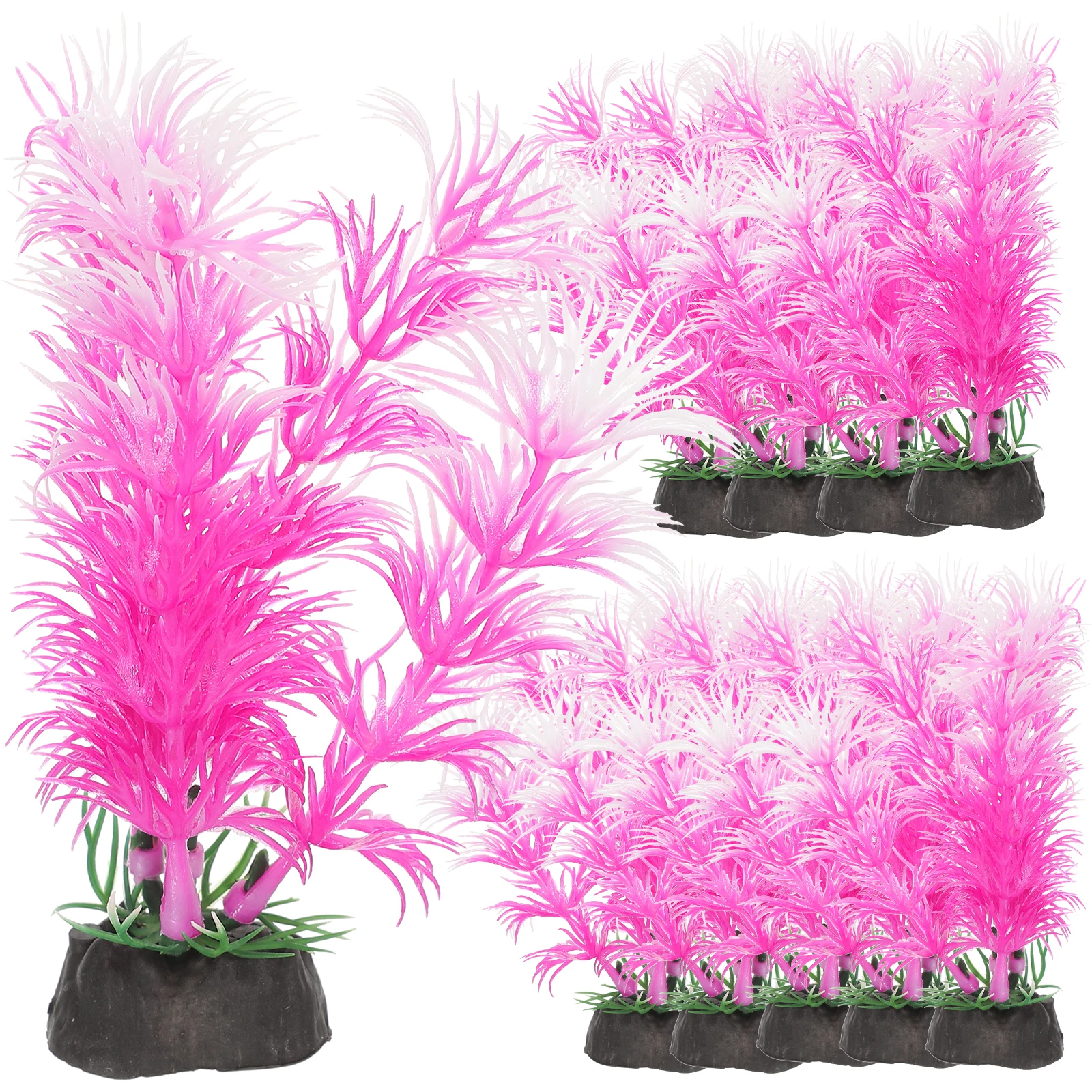 

10 Pcs Aquatic Decoration Decorations Aquarium Grass Artificial Plants Fish Tank Plastic Decorative Fake Décor
