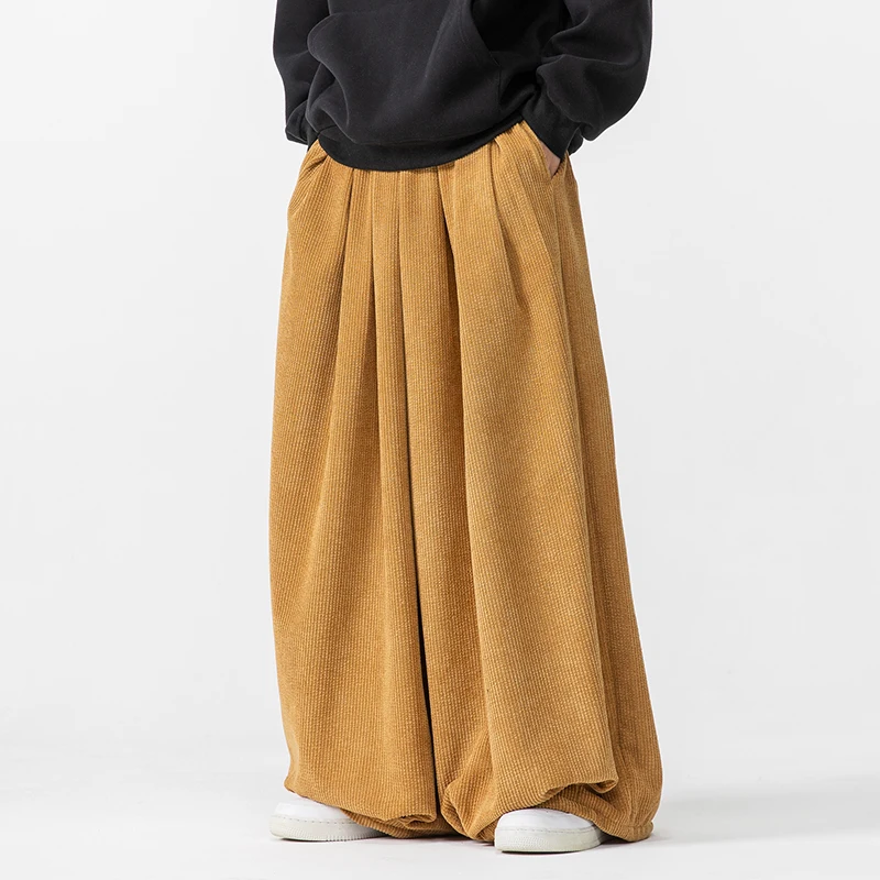 

2026 вельветовые брюки мужские удобные свободные толстые теплые спортивные штаны повседневные широкие брюки в стиле хип-хоп для мужчин и женщин уличная одежда больших размеров