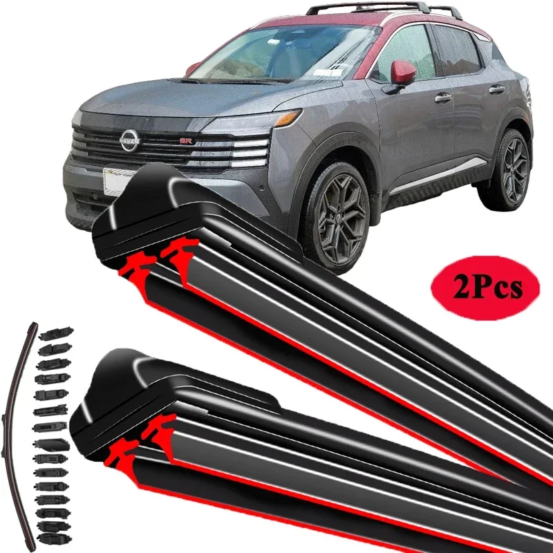 For NISSAN KICKS P16 2016-2024 Car Windshield Wiper Blade Front Windscreen Brushes Washer Accessories Cleaning Replacement Parts