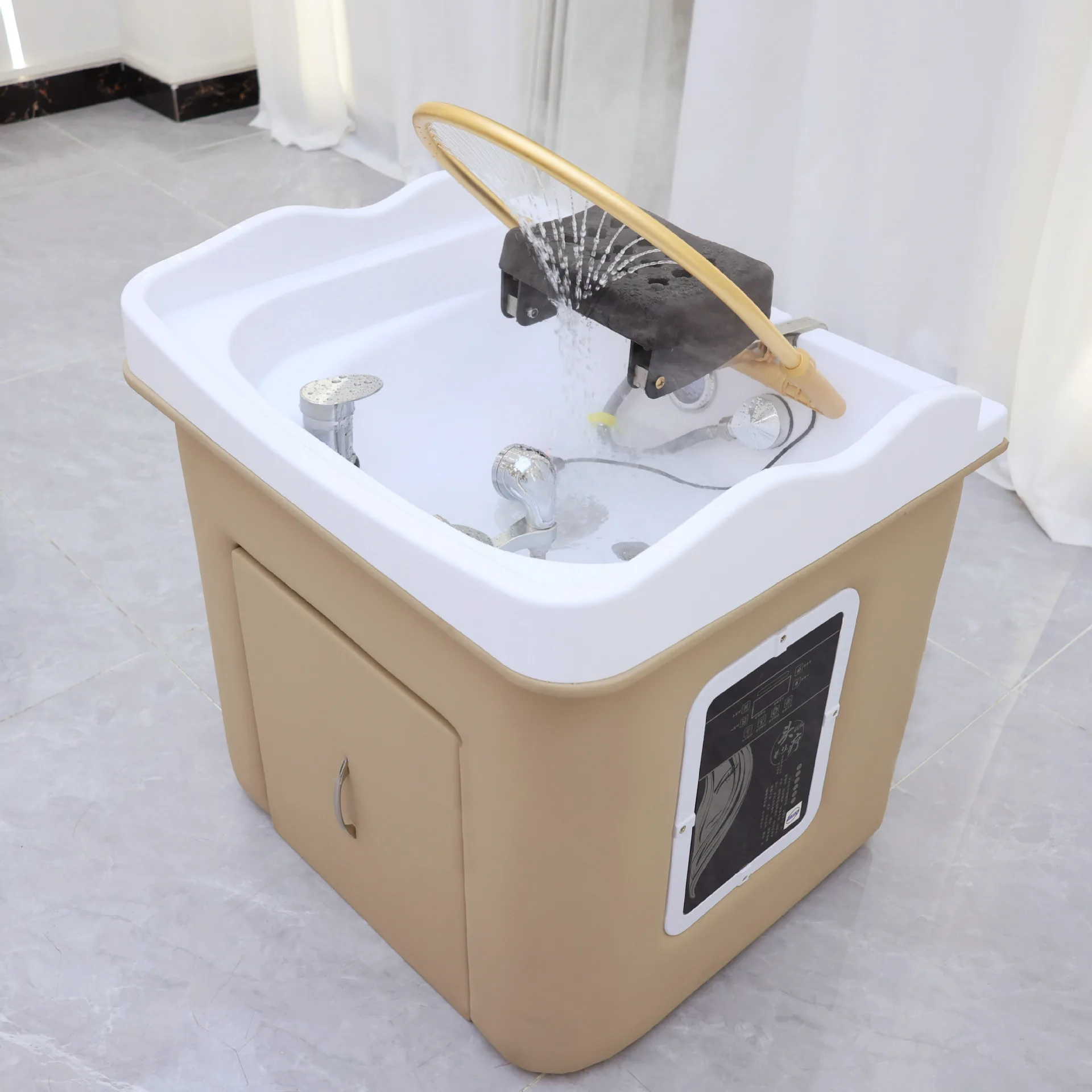 Movable Head Basin Constant Temperature Medicine Water Circulation Grafting Beauty Bedside Therapy Shampoo Chairs