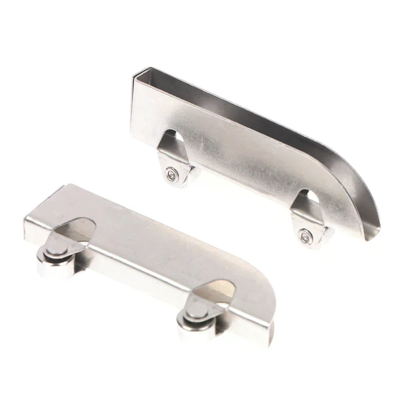 4pc Steel 5mm Sliding Door Cabinet Stainless Pulley Glass Wheel Clamp Track Roller Runner for Display Mobile Counter Repair Part