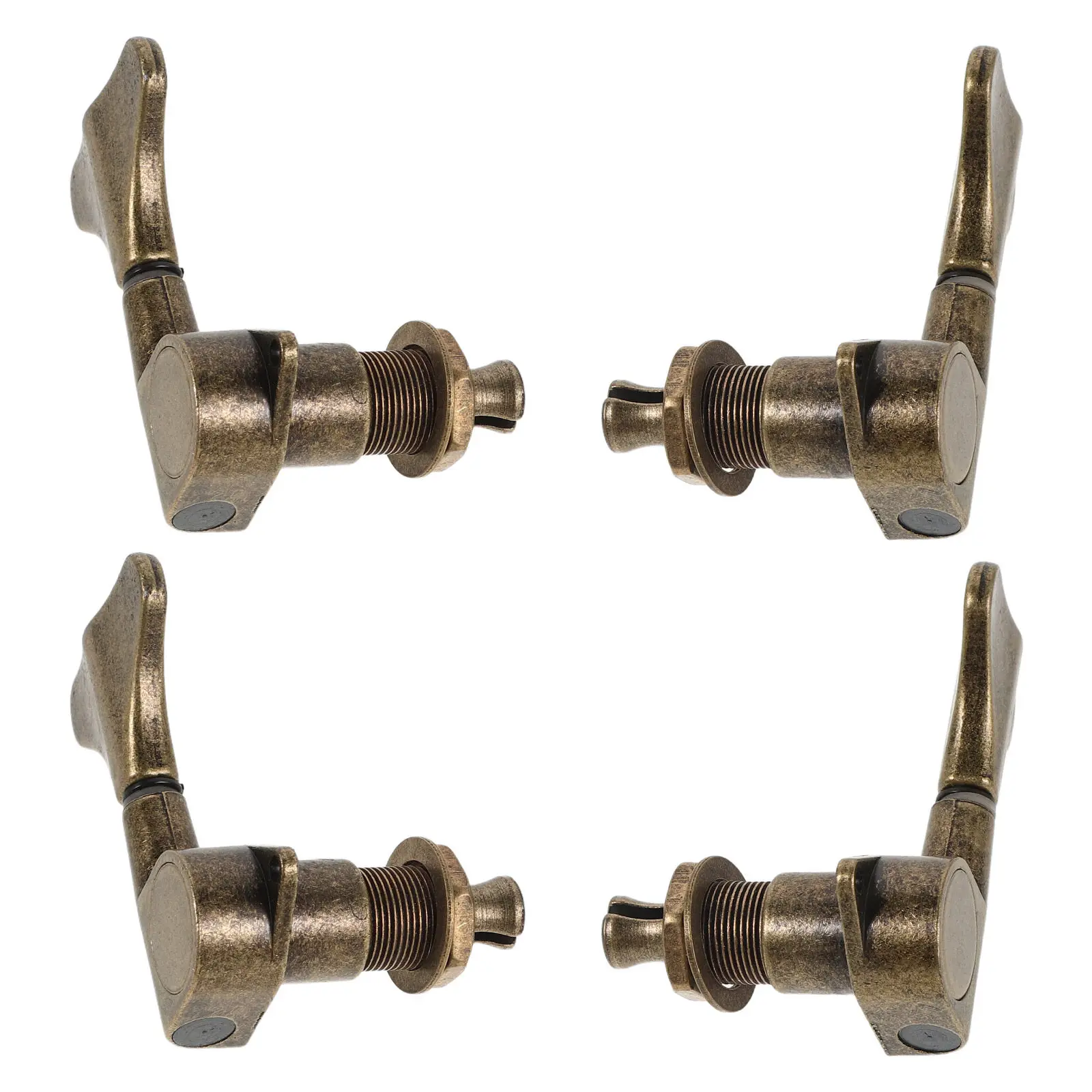 4Pcs Bass Guitar Tuners Brass Closed Metal Tuning Pegs Smooth Stable Tuning Replacement Parts for Electric Bass Guitar