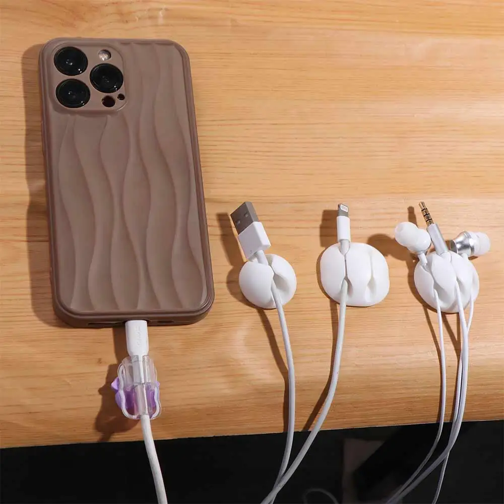 5 Löcher/1 Loch/3 Löcher Kabel-Organizer Selbstklebender Draht-Organizer Kabelhalter TPR Silikon-Kabel-Clips Desktop Tidy