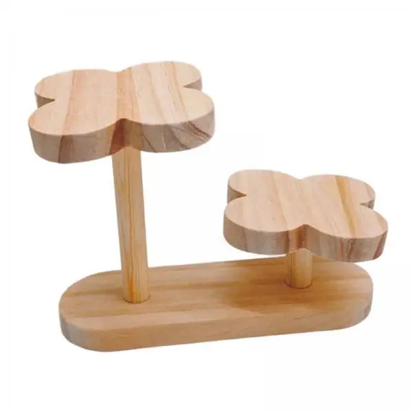 3xWooden Display Risers Mini Plant Stand Multifunctional Display Rack Cupcake Stand for Mini Figurines Toys Accessories Retails