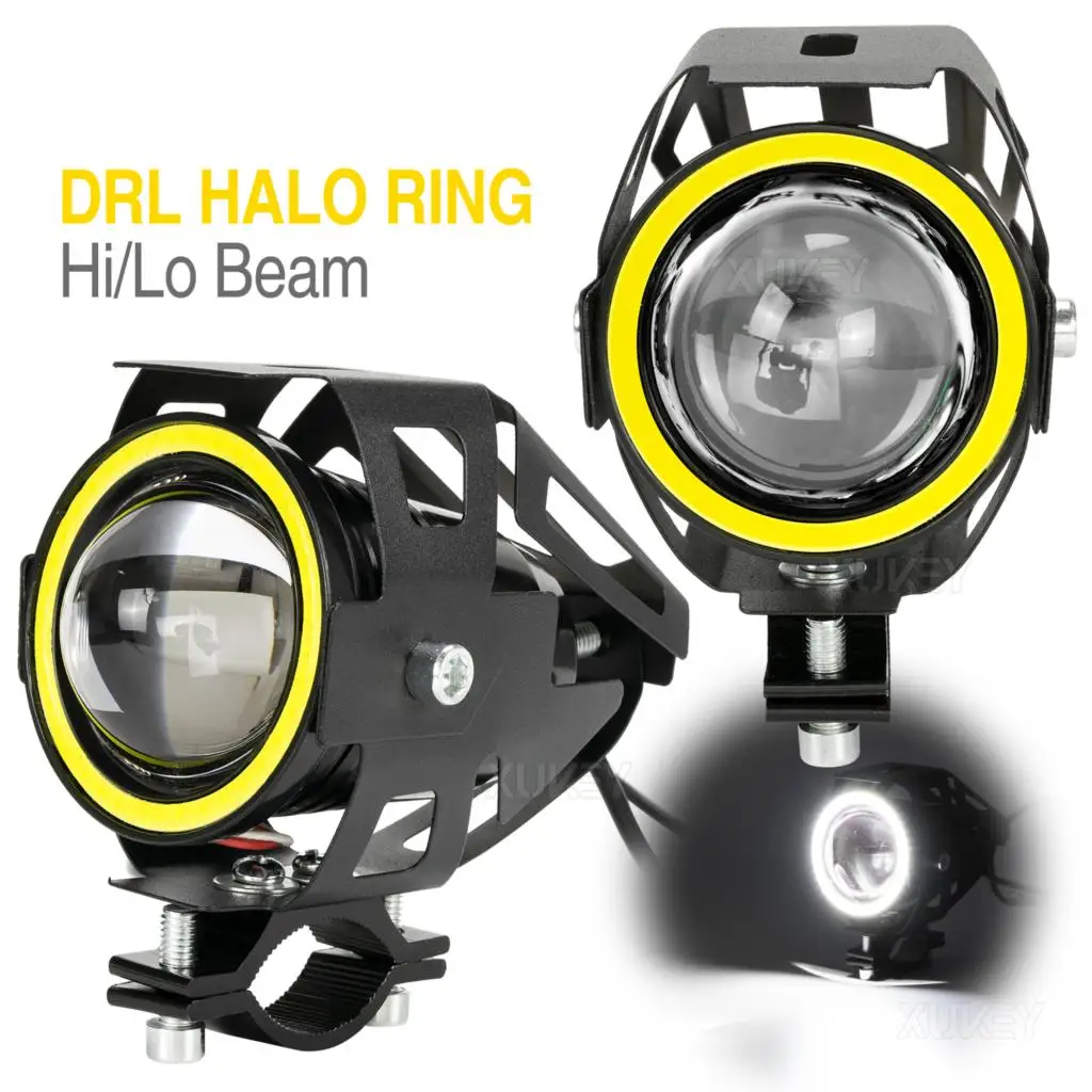 

LED Angel White Halo Ring Fog Spot Light For Motorcycle Motorbike ATV UTV Tracktor 12-80V Universal Headlight Side Parking Lamp