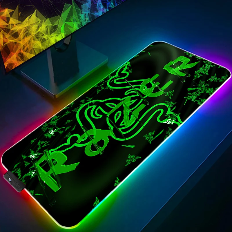 لوحة ماوس Razer RGB LED وسادة مطاطية ممتدة غير قابلة للانزلاق حصيرة مكتبية للكمبيوتر المحمول لوحة مفاتيح ملحقات الكمبيوتر لوحة ماوس HD سجادات ألعاب كبيرة