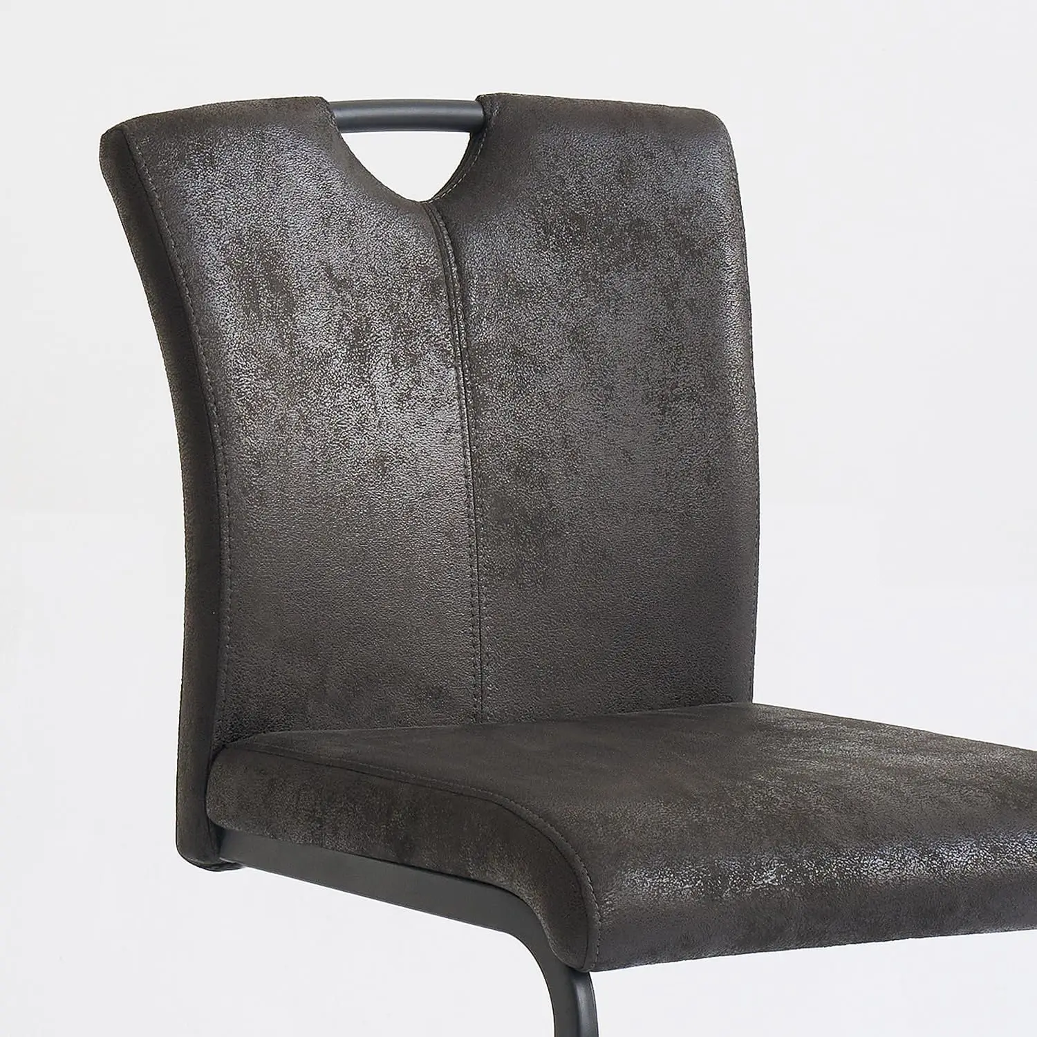 [New Arrival!]Mid Century Modern 24 Inch Black Bar Stools Set of 2 with Back,Upholstered Counter Height Bar Stools with Handle,V