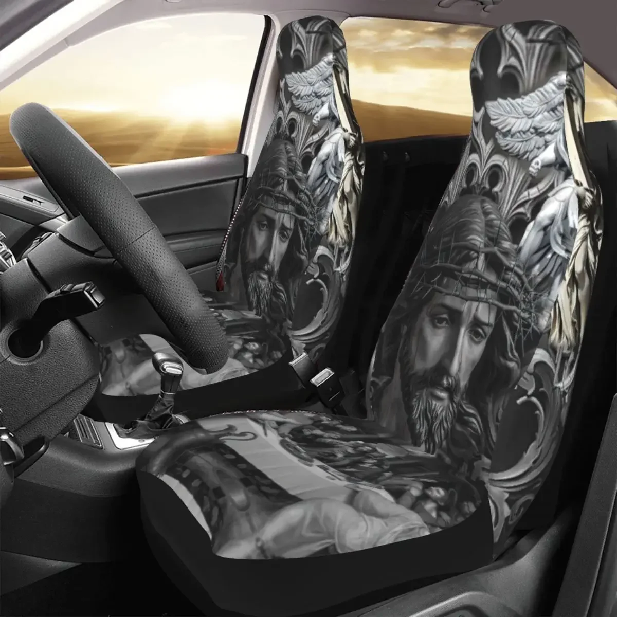 

Jesus Christ Resurrection Car Seat Cover Custom Printing Universal Front Protector Accessories Cushion Set