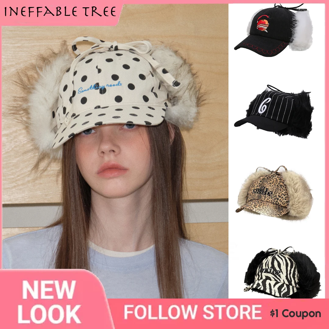 

Y2K американская кепка с вышивкой Thunderbolt, меховая шапка с буквами, зимняя утолщенная теплая шапка Snapback для девочек с утиным языком