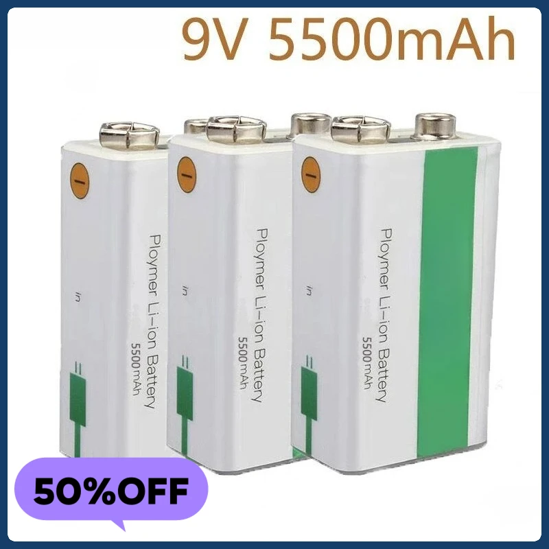USB Rechargeable Battery 9V 5500mAh Suitable for Camera and Other Series