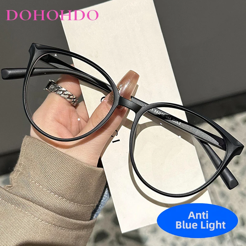 

Trend Brand Classic Round Anti-Blue Light Glasses Women Men Fashion Luxury Designer Big Frame Computer Optical Eyewear Ladies