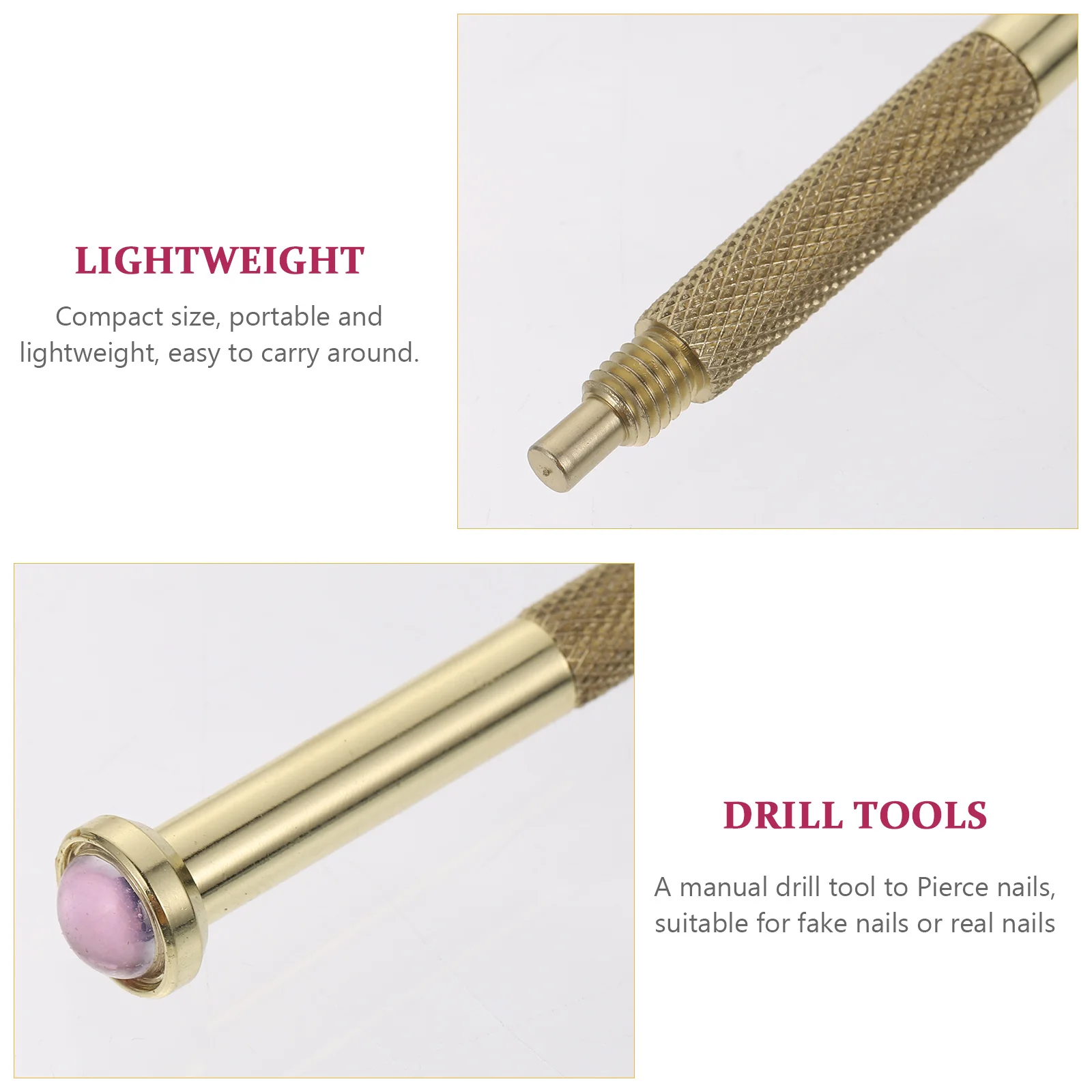 

1 Set Nail Art Pendant Accessories Drilling Tool Compact Manicure Charms Diy Decoration Nail Lovers Hand Drill Easy Carry Box