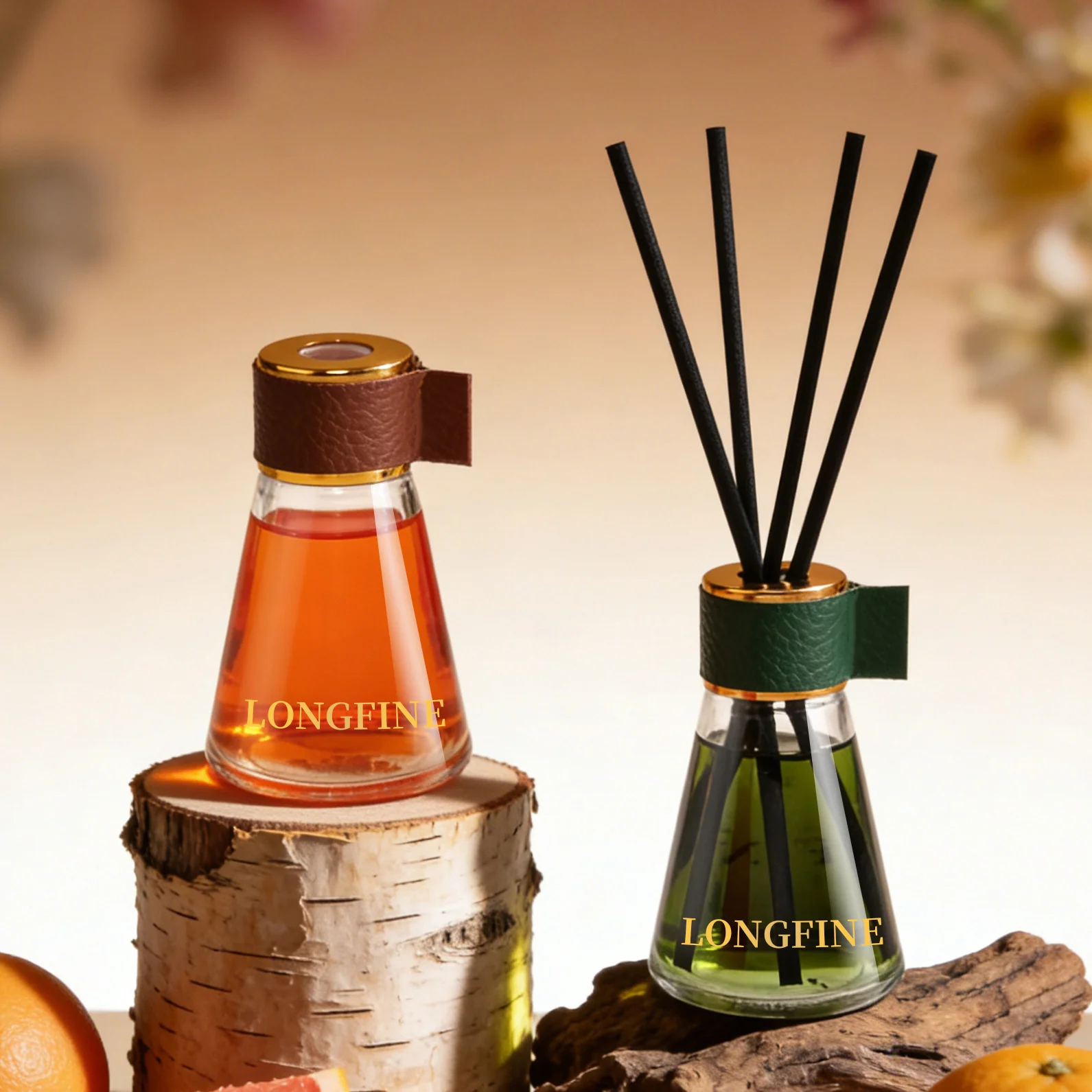 Hot Sale 1Pc Cone Bottle Reed Diffuser Oil with Fiber Sticks - Citrus Cedar Scent Home Fragrance Oil Air Freshener Modern Decor