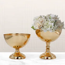 European Style Vase Metal Vase Vintage Advanced Ceramic Flower Vase for Wedding Centerpiece Decor Hotel Banquet Table Decoration