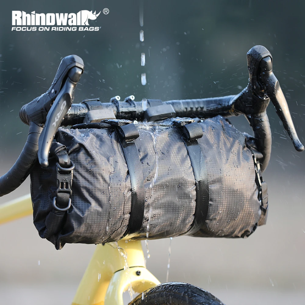 Rhinowalk Front Handlebar Bag 12L Waterproof Bike Mounting Kit With Replaceable Inner Bag Detachable Front Bag Storage Luggage