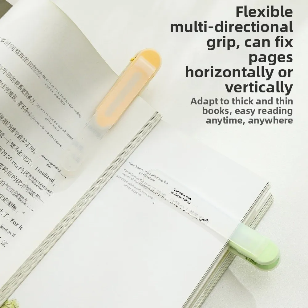Transparent Automatic Bookmark Clip Reusable Soft Touch Reading Marker Portable Flexible Clip Book Page Holder Library Reading